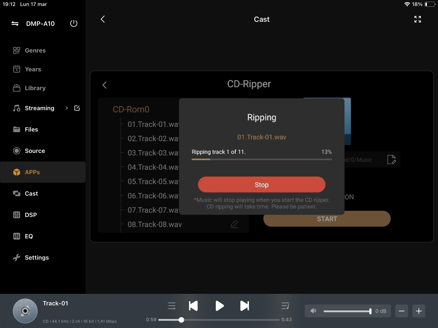 Eversolo DMP-A10 ripping procedure